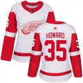 Wholesale Cheap Adidas Red Wings #35 Jimmy Howard White Road Authentic Women's Stitched NHL Jersey
