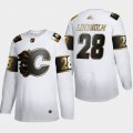 Wholesale Cheap Calgary Flames #28 Elias Lindholm Men's Adidas White Golden Edition Limited Stitched NHL Jersey