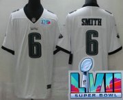 Wholesale Cheap Women's Philadelphia Eagles #6 DeVonta Smith Limited White Super Bowl LVII Vapor Jersey