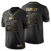 Wholesale Cheap New York Giants #26 Saquon Barkley Men's Nike Black Golden Limited NFL 100 Jersey