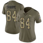 Wholesale Cheap Nike Broncos #84 Shannon Sharpe Olive/Camo Women's Stitched NFL Limited 2017 Salute to Service Jersey