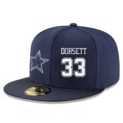 Wholesale Cheap Dallas Cowboys #33 Tony Dorsett Snapback Cap NFL Player Navy Blue with White Number Stitched Hat