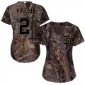 Wholesale Cheap Padres #2 Jose Pirela Camo Realtree Collection Cool Base Women's Stitched MLB Jersey