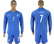 Wholesale Cheap Greece #7 Karelis Away Long Sleeves Soccer Country Jersey