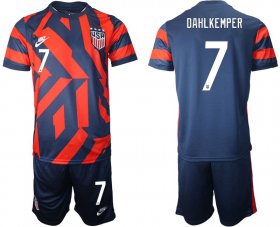 Wholesale Cheap Men 2020-2021 National team United States away 7 blue Nike Soccer Jersey