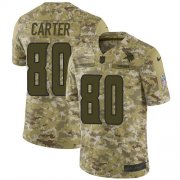Wholesale Cheap Nike Vikings #80 Cris Carter Camo Men's Stitched NFL Limited 2018 Salute To Service Jersey