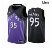 Wholesale Cheap Men Toronto Raptors 95 DeAndre 27 Bembry Purple NBA Swingman 2020 21 Earned Edition Jersey