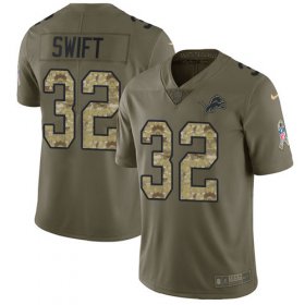 Wholesale Cheap Nike Lions #32 D\'Andre Swift Olive/Camo Youth Stitched NFL Limited 2017 Salute To Service Jersey