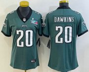 Wholesale Cheap Women's Philadelphia Eagles #20 Brian Dawkins Limited Green Super Bowl LVII Vapor Jersey