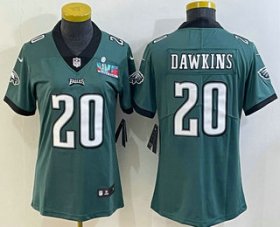 Wholesale Cheap Women\'s Philadelphia Eagles #20 Brian Dawkins Limited Green Super Bowl LVII Vapor Jersey