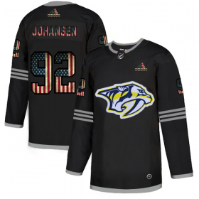Wholesale Cheap Nashville Predators #92 Ryan Johansen Adidas Men\'s Black USA Flag Limited NHL Jersey