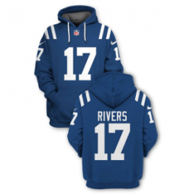 Wholesale Cheap Men\'s Indianapolis Colts #17 Philip Rivers Blue 2021 Pullover Hoodie