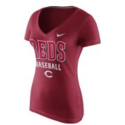 Wholesale Cheap Cincinnati Reds Nike Women's New Practice V-Neck T-Shirt Red