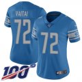 Wholesale Cheap Nike Lions #72 Halapoulivaati Vaitai Blue Team Color Women's Stitched NFL 100th Season Vapor Untouchable Limited Jersey