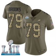 Wholesale Cheap Nike Eagles #79 Brandon Brooks Olive/Camo Super Bowl LII Women's Stitched NFL Limited 2017 Salute to Service Jersey