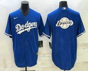 Wholesale Cheap Men's Los Angeles Dodgers Blue Team Big Logo Cool Base Stitched Baseball Jersey1
