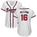 Wholesale Cheap Braves #16 Brian McCann White Home Women's Stitched MLB Jersey