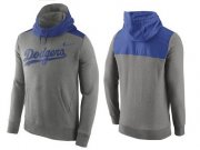 Wholesale Cheap Men's Los Angeles Dodgers Nike Gray Cooperstown Collection Hybrid Pullover Hoodie