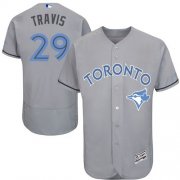 Wholesale Cheap Blue Jays #29 Devon Travis Grey Flexbase Authentic Collection Father's Day Stitched MLB Jersey