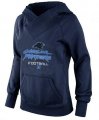 Wholesale Cheap Women's Carolina Panthers Big & Tall Critical Victory Pullover Hoodie Navy Blue