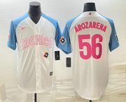 Wholesale Cheap Men's Mexico Baseball #56 Randy Arozarena 2023 White Blue World Classic Stitched Jersey1