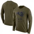 Wholesale Cheap Men's Los Angeles Rams Nike Olive Salute to Service Sideline Legend Performance Long Sleeve T-Shirt