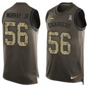 Wholesale Cheap Nike Chargers #56 Kenneth Murray Jr Green Men's Stitched NFL Limited Salute To Service Tank Top Jersey