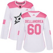 Cheap Adidas Stars #60 Ty Dellandrea White/Pink Authentic Fashion Women's Stitched NHL Jersey