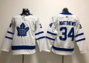 Wholesale Cheap Adidas Maple Leafs #34 Auston Matthews White Road Authentic Stitched Youth NHL Jersey