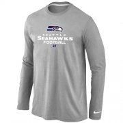 Wholesale Cheap Nike Seattle Seahawks Critical Victory Long Sleeve T-Shirt Grey