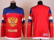 Wholesale Cheap 2014 Olympic Team Russia Blank Red Stitched NHL Jersey