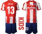 Wholesale Cheap Youth 2021-2022 Club Atletico Madrid home red 13 Nike Soccer Jersey