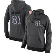 Wholesale Cheap NFL Women's Nike Los Angeles Chargers #81 Mike Williams Stitched Black Anthracite Salute to Service Player Performance Hoodie