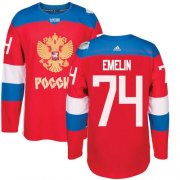Wholesale Cheap Team Russia #74 Alexei Emelin Red 2016 World Cup Stitched NHL Jersey