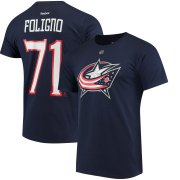 Wholesale Cheap Columbus Blue Jackets #71 Nick Foligno Reebok Home Name & Number T-Shirt Navy