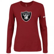 Wholesale Cheap Women's Nike Las Vegas Raiders Of The City Long Sleeve Tri-Blend NFL T-Shirt Red