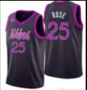 Wholesale Cheap Men\'s Minnesota Timberwolves #25 Derrick Rose Nike Purple 2019 Swingman Jersey City Edition