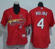 Wholesale Cheap Cardinals #4 Yadier Molina Red Flexbase Authentic Women's Stitched MLB Jersey