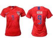 Wholesale Cheap Women's USA #9 Horan Away Soccer Country Jersey