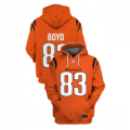 Wholesale Cheap Men's Orange Cincinnati Bengals #83 Tyler Boyd 2021 Pullover Hoodie
