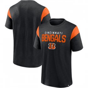 Wholesale Men\'s Cincinnati Bengals Black Orange Home Stretch Team T-Shirt