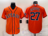 Wholesale Cheap Men's Houston Astros #27 Jose Altuve Orange With Patch Stitched MLB Cool Base Nike Jersey