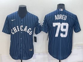 Wholesale Cheap Men\'s Chicago White Sox #79 Jose Abreu Navy Cool Base Stitched Jersey