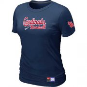 Wholesale Cheap Women's St.Louis Cardinals Nike Short Sleeve Practice MLB T-Shirt Midnight Blue