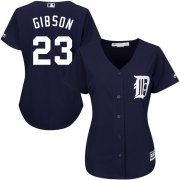 Wholesale Cheap Tigers #23 Kirk Gibson Navy Blue Alternate Women's Stitched MLB Jersey