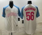 Wholesale Cheap Men's Mexico Baseball #56 Randy Arozarena 2023 White Blue World Classic Stitched Jersey2