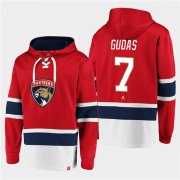 Wholesale Cheap Men's Florida Panthers #7 Radko Gudas Red Ageless Must-Have Lace-Up Pullover Hoodie