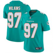 Wholesale Cheap Nike Dolphins #97 Christian Wilkins Aqua Green Team Color Men's Stitched NFL Vapor Untouchable Limited Jersey