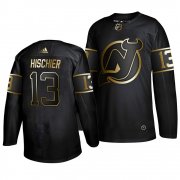 Wholesale Cheap Adidas Devils #13 Nico Hischier Men's 2019 Black Golden Edition Authentic Stitched NHL Jersey