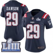 Wholesale Cheap Nike Patriots #29 Duke Dawson Navy Blue Super Bowl LIII Bound Women's Stitched NFL Limited Rush Jersey